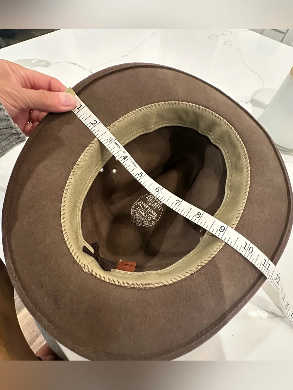 Country Gentleman Dickens Brown Wool Felt Fedora Hat Water Repellent Mens Size L